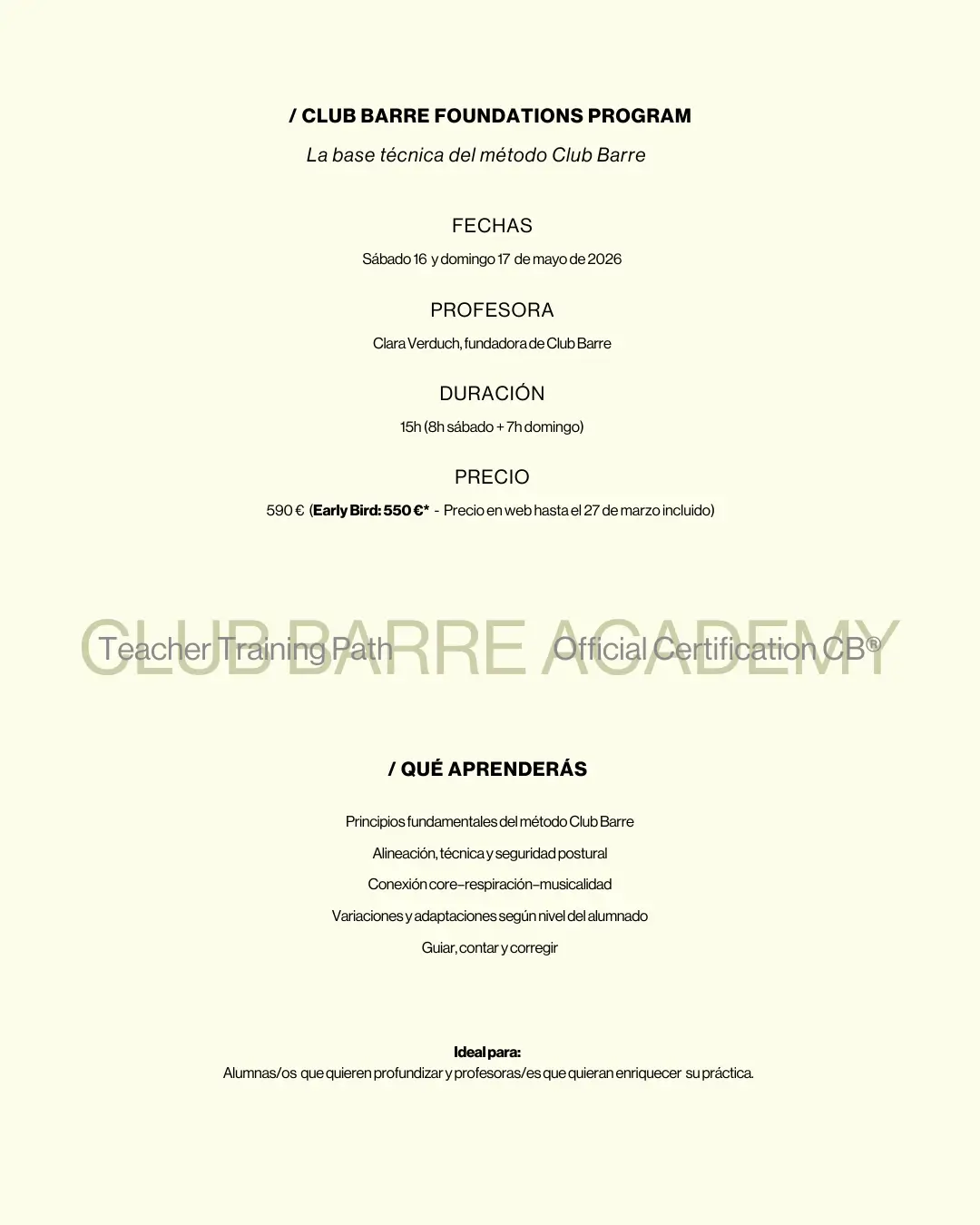 Club Barre FOUNDATIONS