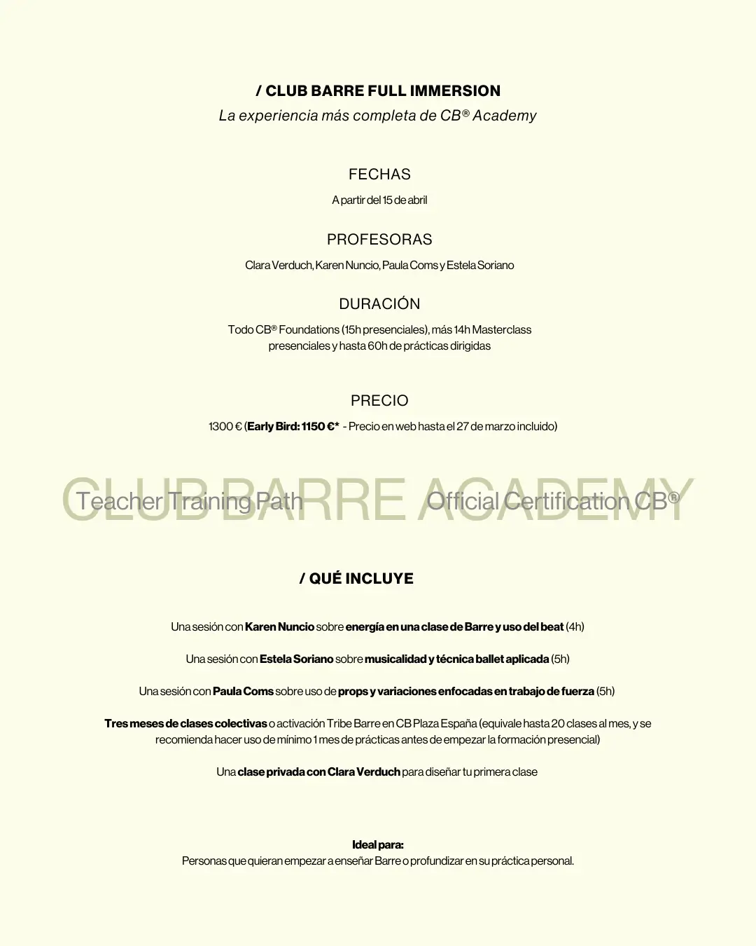 Club Barre Full IMMERSION